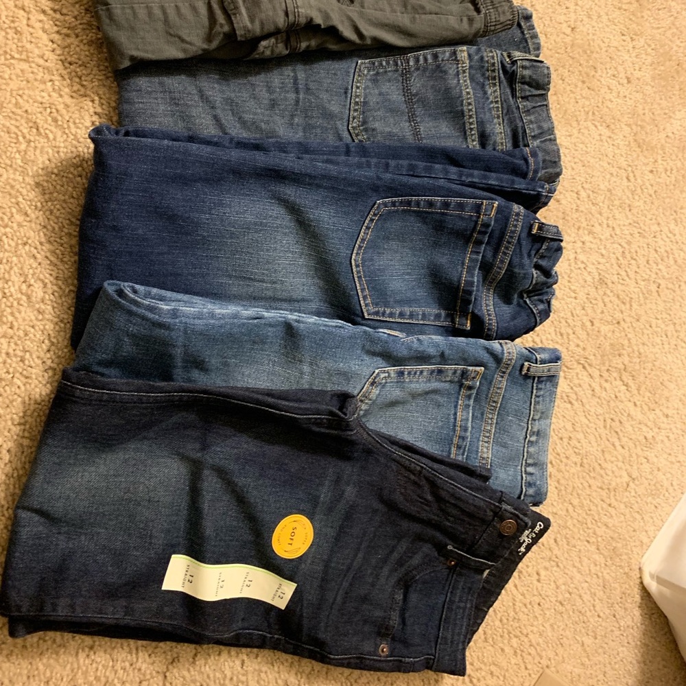 5 pairs of boys size 12 pants.